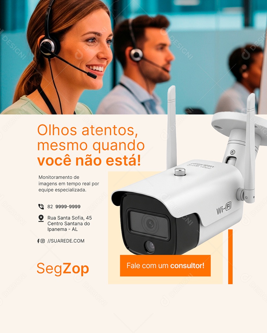 Segurança Olhos Atentos Social Media PSD Editável