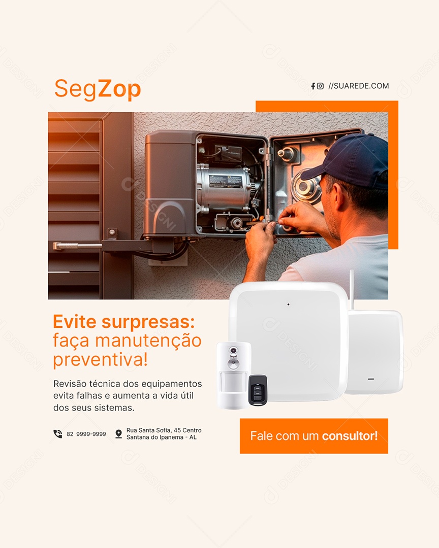 Segurança Evite Surpresas Social Media PSD Editável