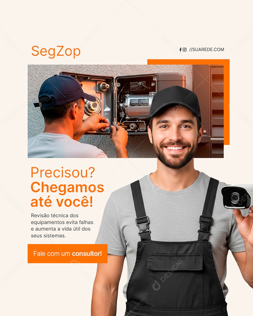 Segurança Precisou Chegamos Até Você Social Media PSD Editável