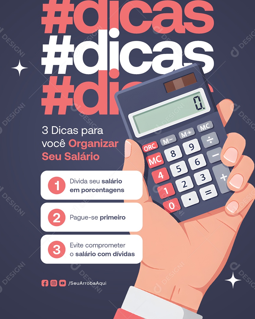 Contabilidade Dicas de Finanças para Você Organizar Seu Salário Social Media PSD Editável
