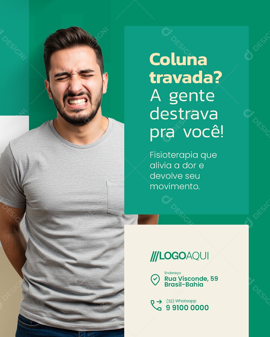 Fisioterapia Coluna Travada Social Media PSD Editável