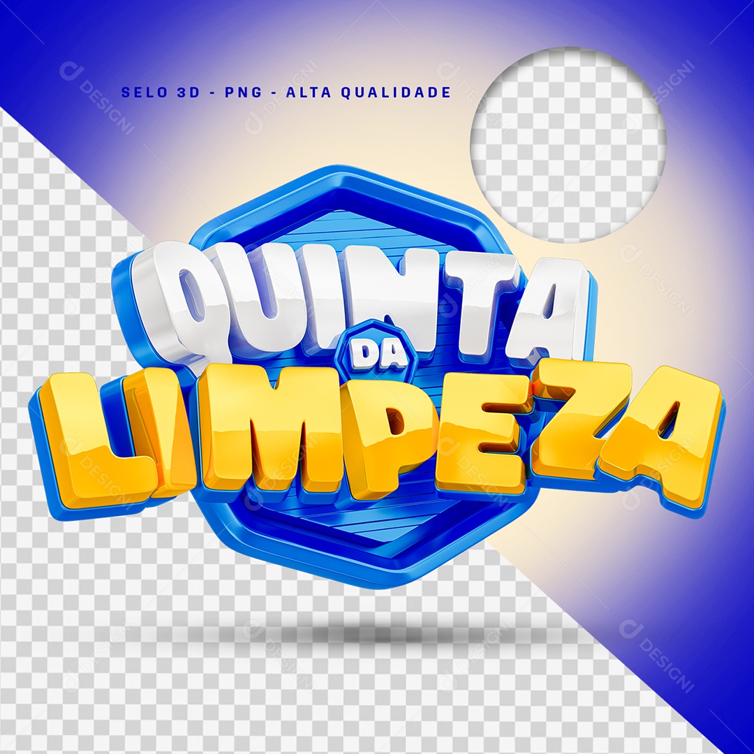 Quinta da Limpeza Selo 3D Para Composição PSD