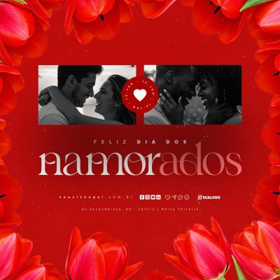 Feliz Dia dos Namorados 12 de Junho Social Media PSD Editável