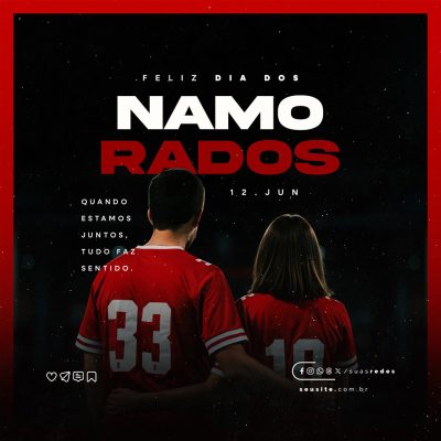 Feliz Dia dos Namorados 12 de Junho Social Media PSD Editável
