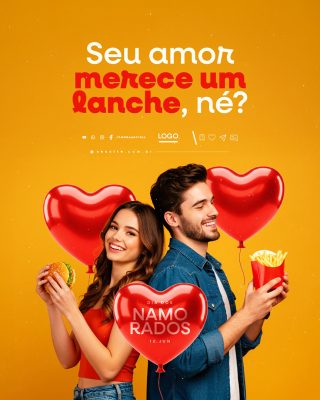Dia dos Namorados 12 de Junho Social Media PSD Editável