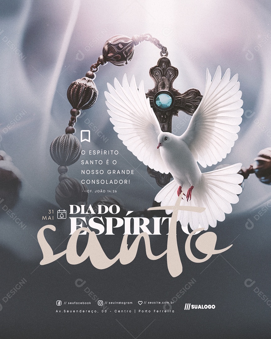 Dia do Espirito Santo 31 de Maio Social Media PSD Editável