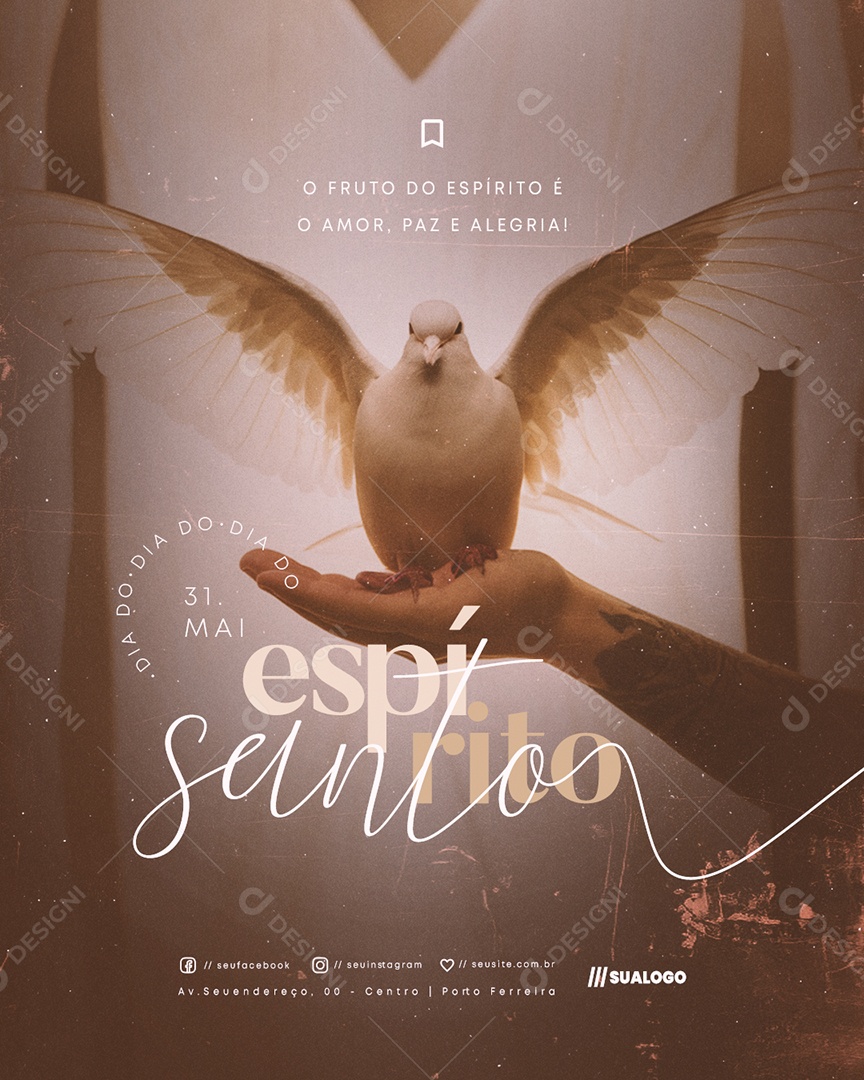 Dia do Espirito Santo 31 de Maio Social Media PSD Editável