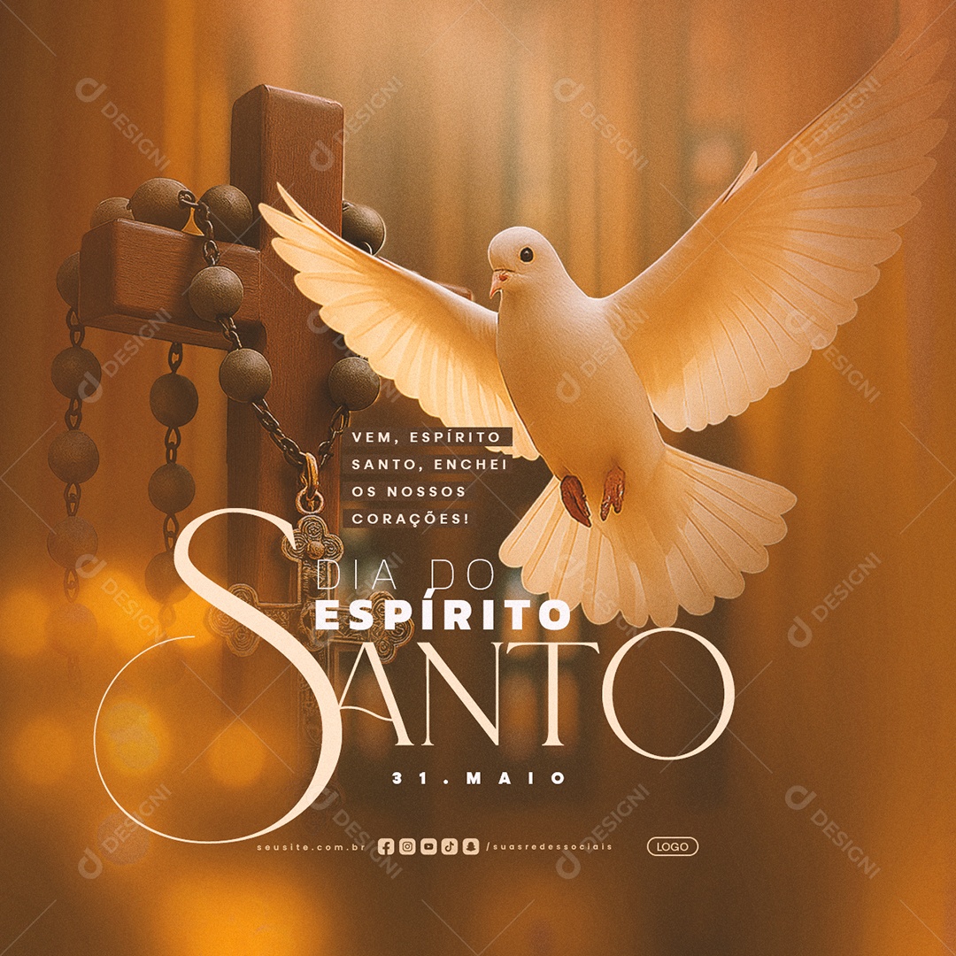 Dia do Espirito Santo 31 de Maio Social Media PSD Editável