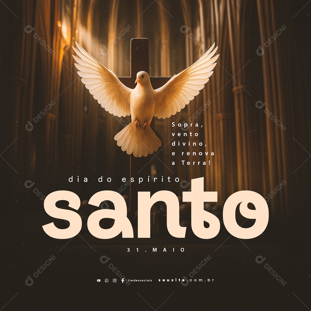 Dia do Espirito Santo 31 de Maio Social Media PSD Editável