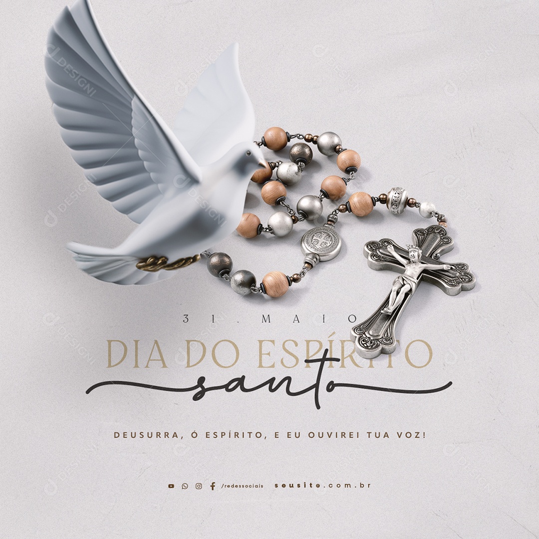 Dia do Espirito Santo 31 de Maio Social Media PSD Editável