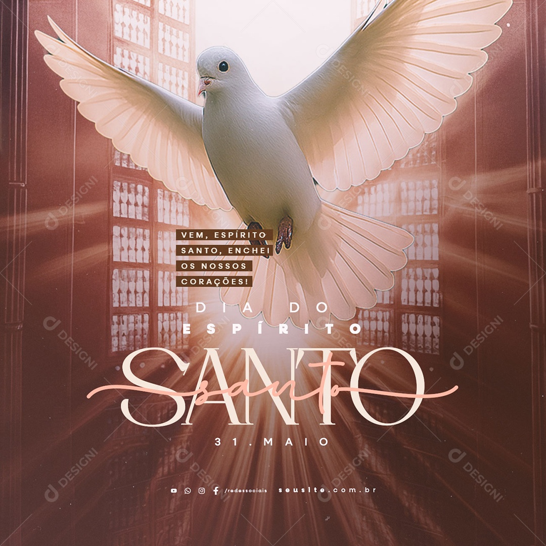 Dia do Espirito Santo 31 de Maio Social Media PSD Editável