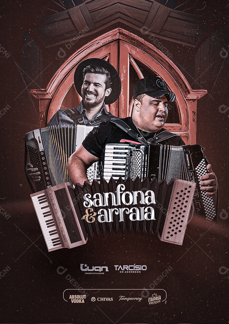 Flyer Sandona & Arraiá São João Social Media PSD Editável