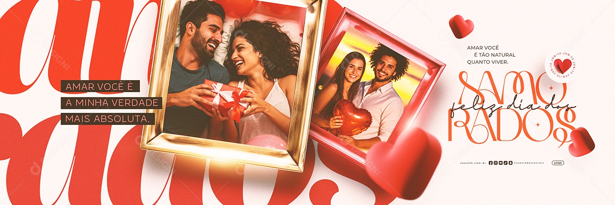 Carrossel Feliz Dia dos Namorados 12 de Junho Social Media PSD Editável