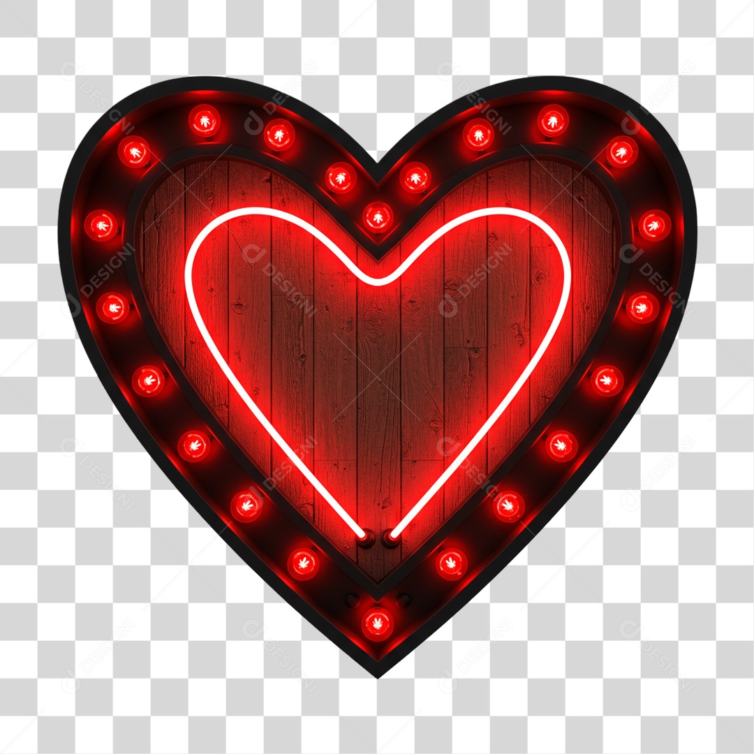 Elemento 3D Coração Dia dos Namorados PNG Transparente