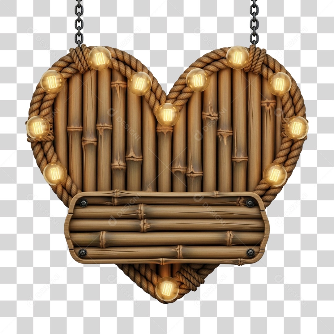 Elemento 3D Coração Dia dos Namorados PNG Transparente