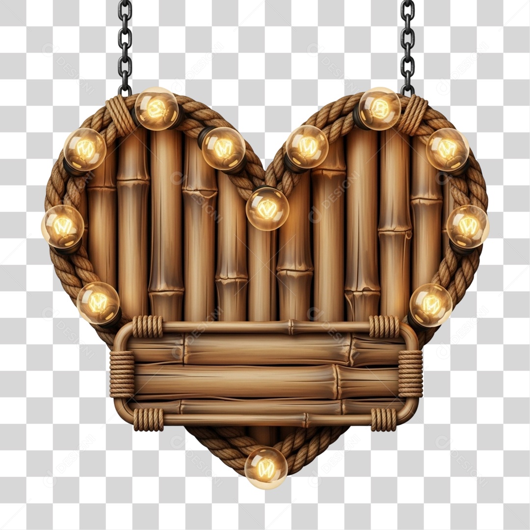 Elemento 3D Coração Dia dos Namorados PNG Transparente