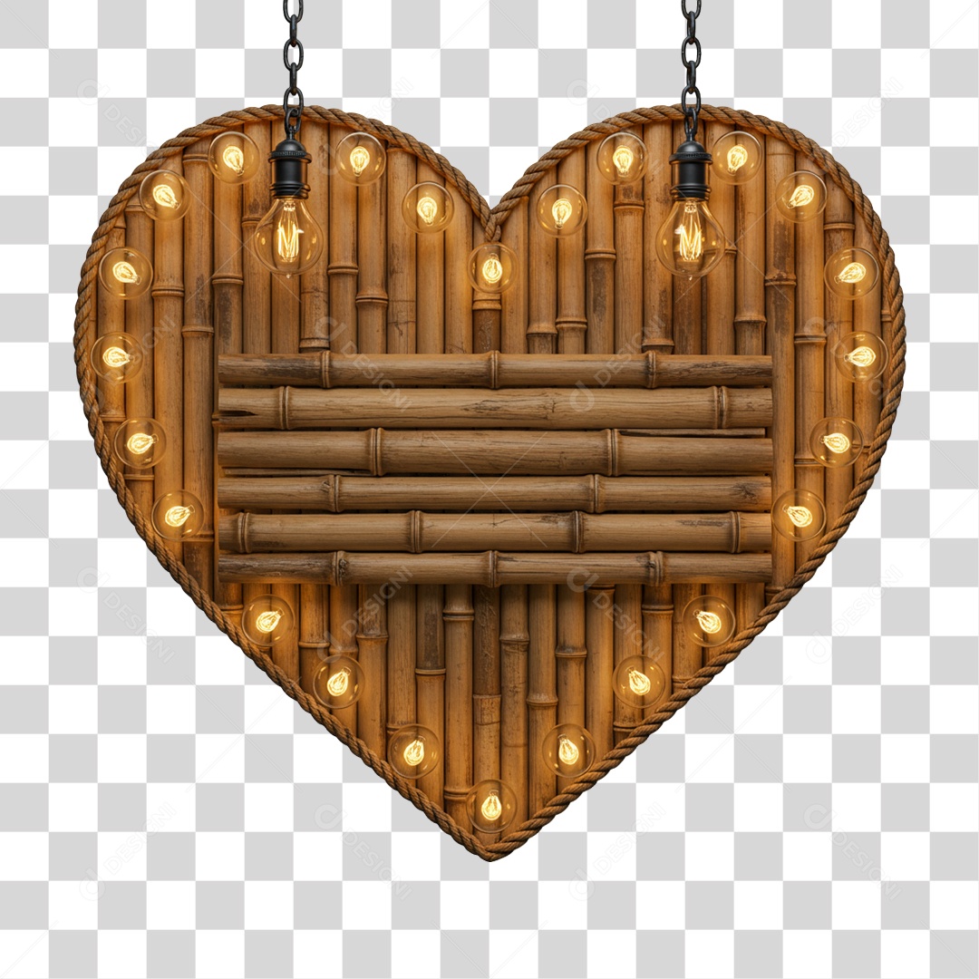 Elemento 3D Coração Dia dos Namorados PNG Transparente