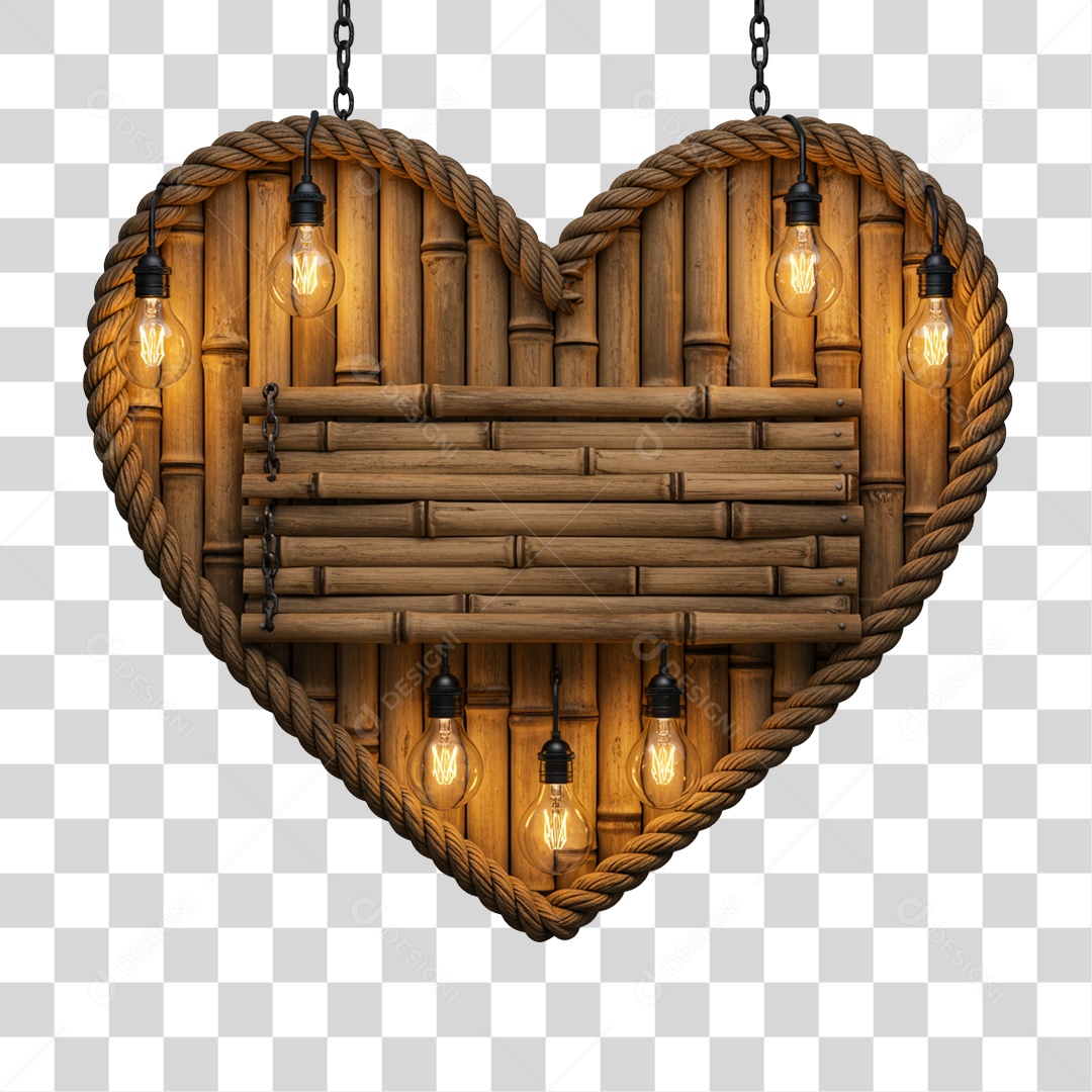 Elemento 3D Coração Dia dos Namorados PNG Transparente