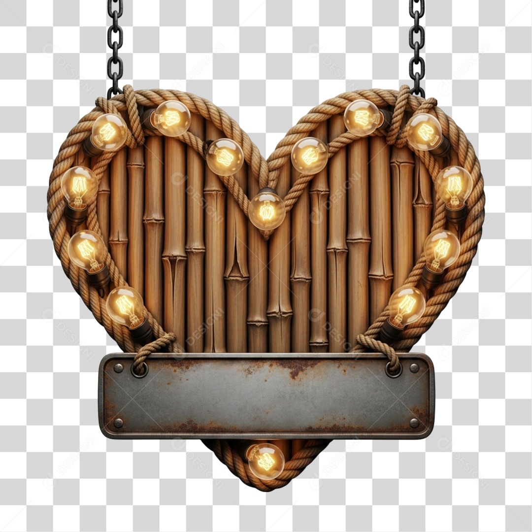 Elemento 3D Coração Dia dos Namorados PNG Transparente