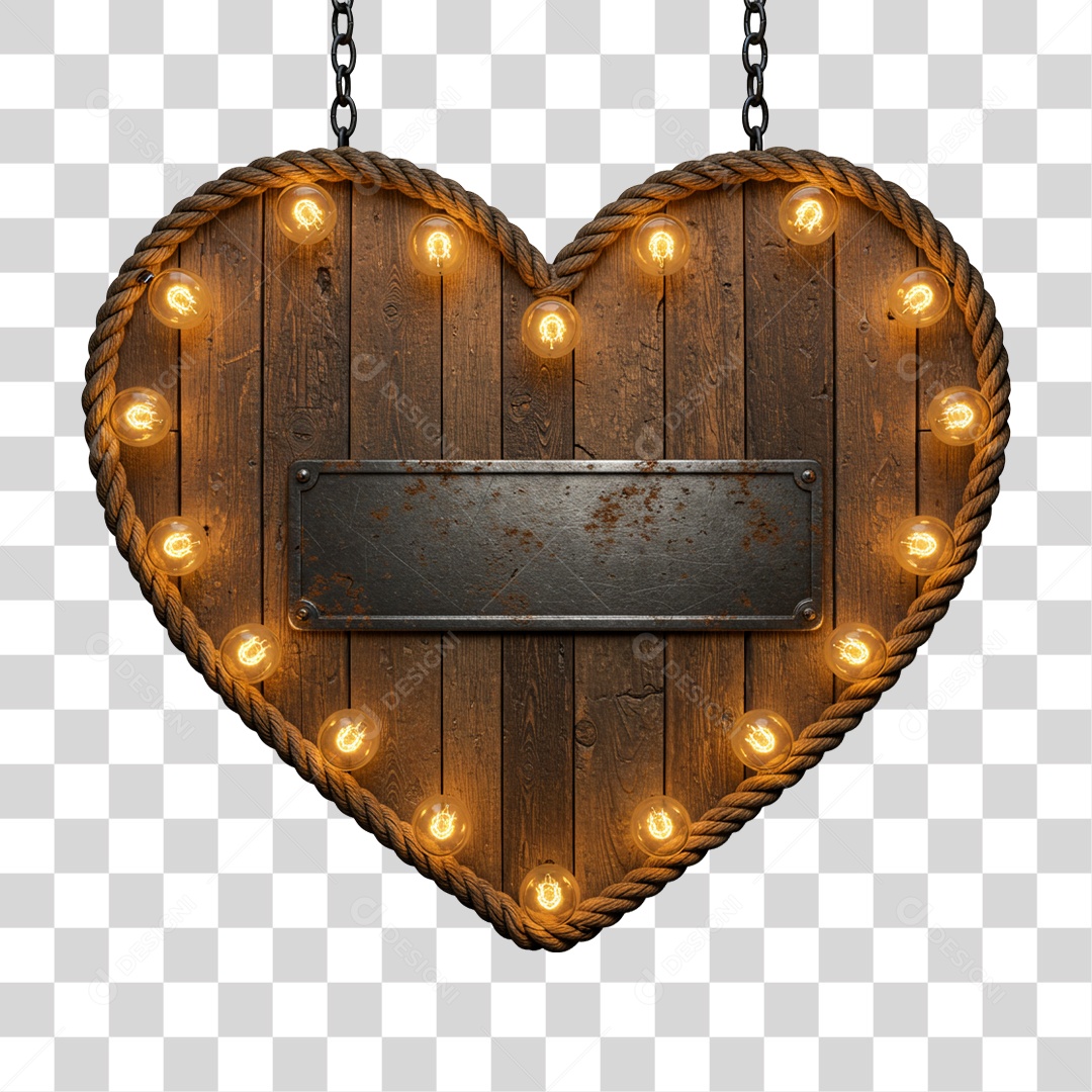 Elemento 3D Coração Dia dos Namorados PNG Transparente