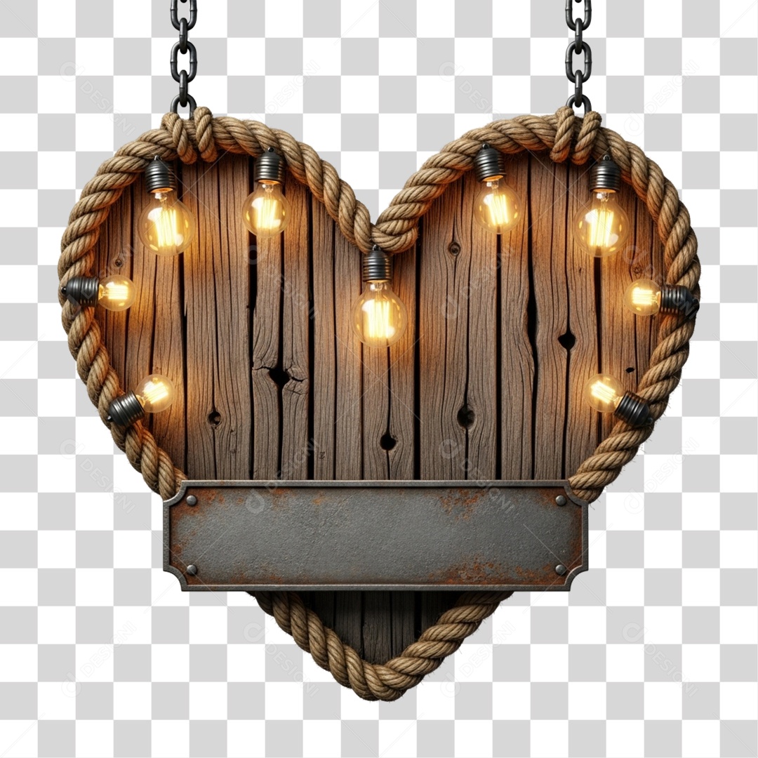 Elemento 3D Coração Dia dos Namorados PNG Transparente