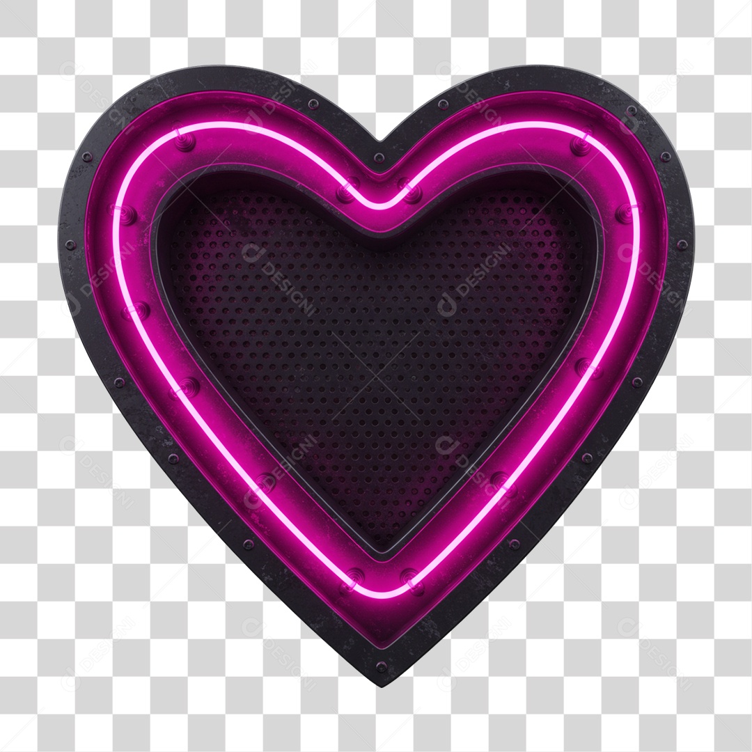 Elemento 3D Coração Dia dos Namorados PNG Transparente