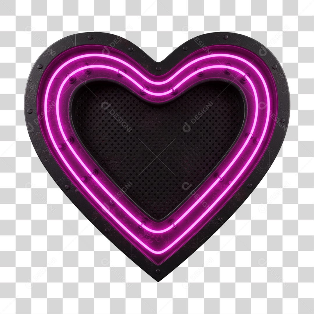 Elemento 3D Coração Dia dos Namorados PNG Transparente