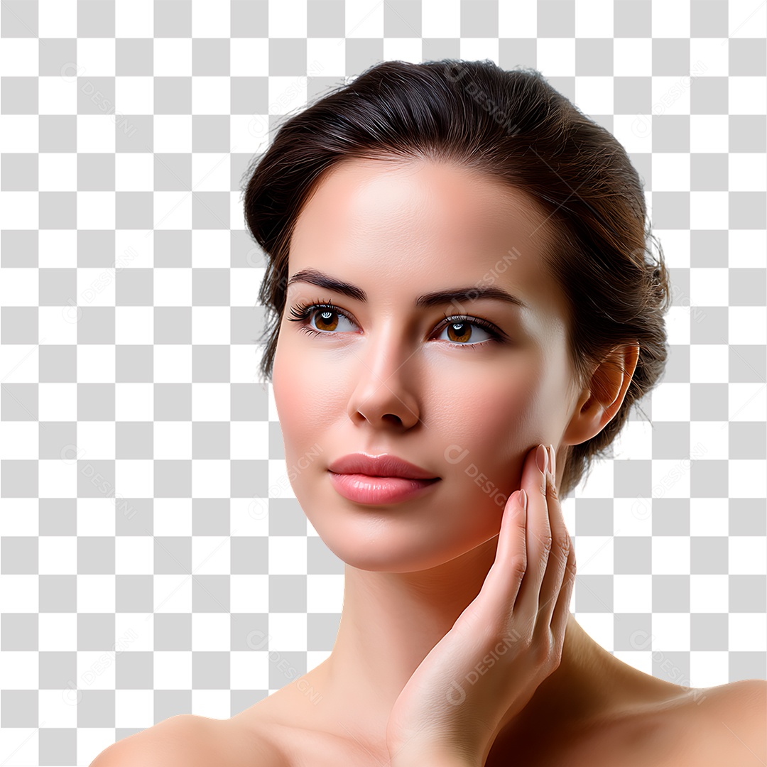 Mulher de Pele Lisa PNG Transparente