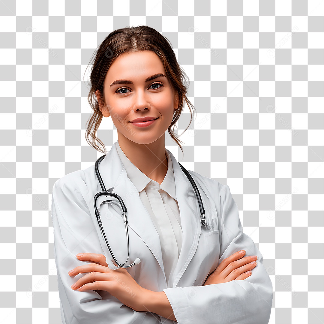 Médica de Jaleco Branco PNG Transparente