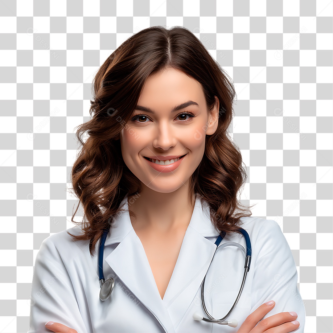 Médica de Jaleco Branco PNG Transparente
