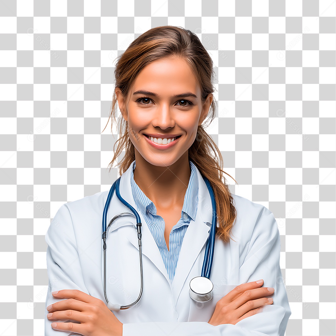 Médica de Jaleco Branco PNG Transparente