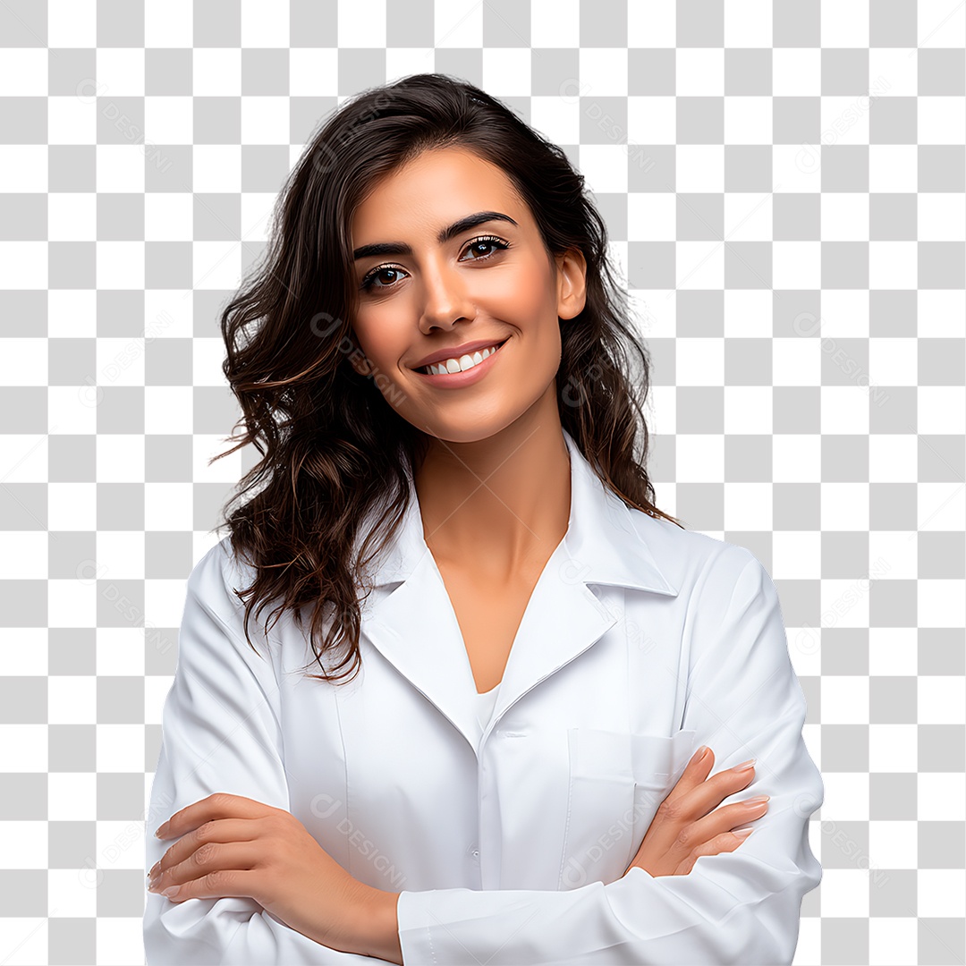Médica de Jaleco Branco PNG Transparente