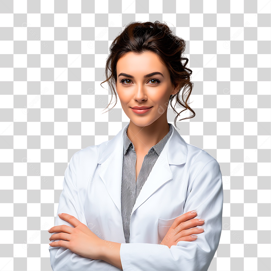 Médica de Jaleco Branco PNG Transparente
