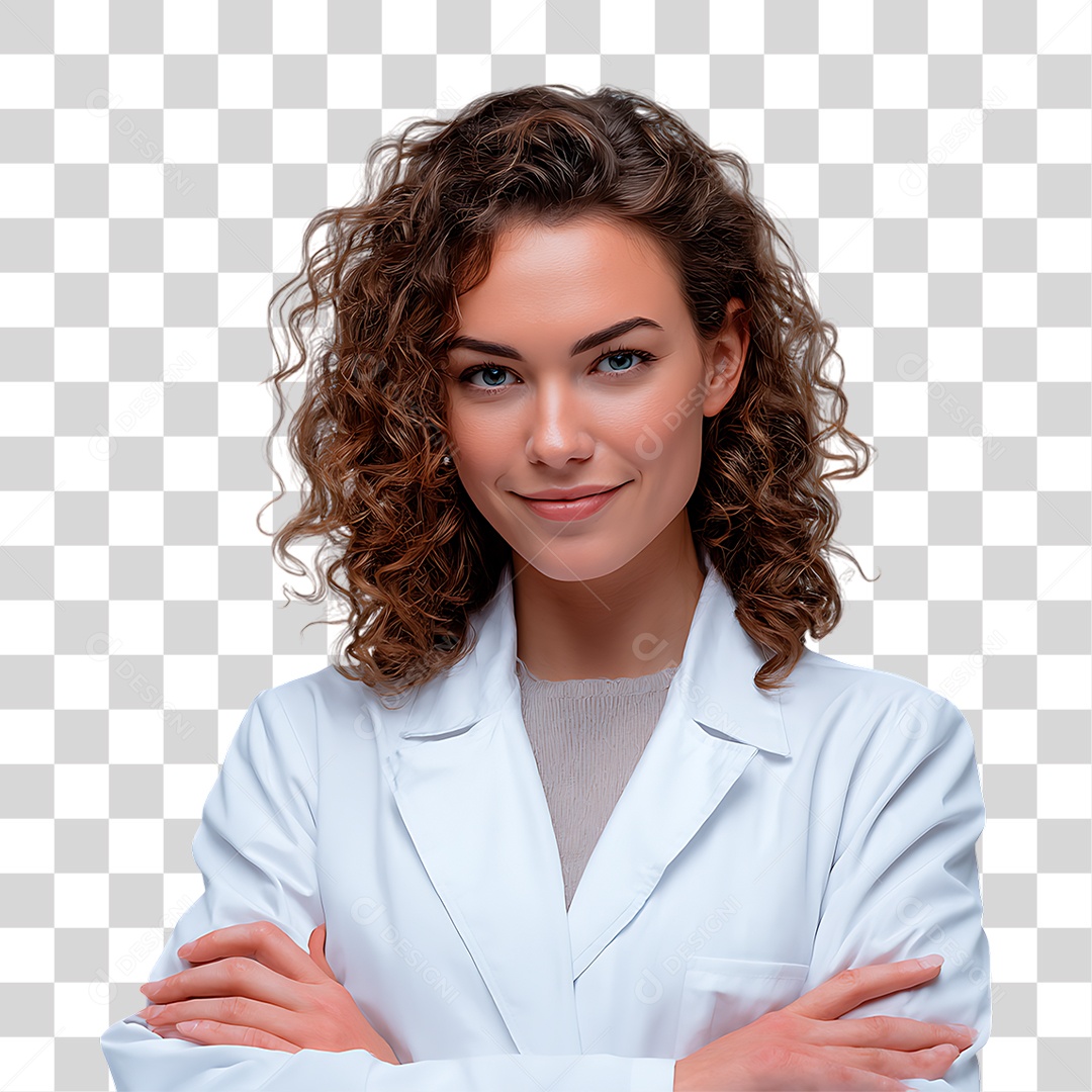 Médica de Jaleco Branco PNG Transparente