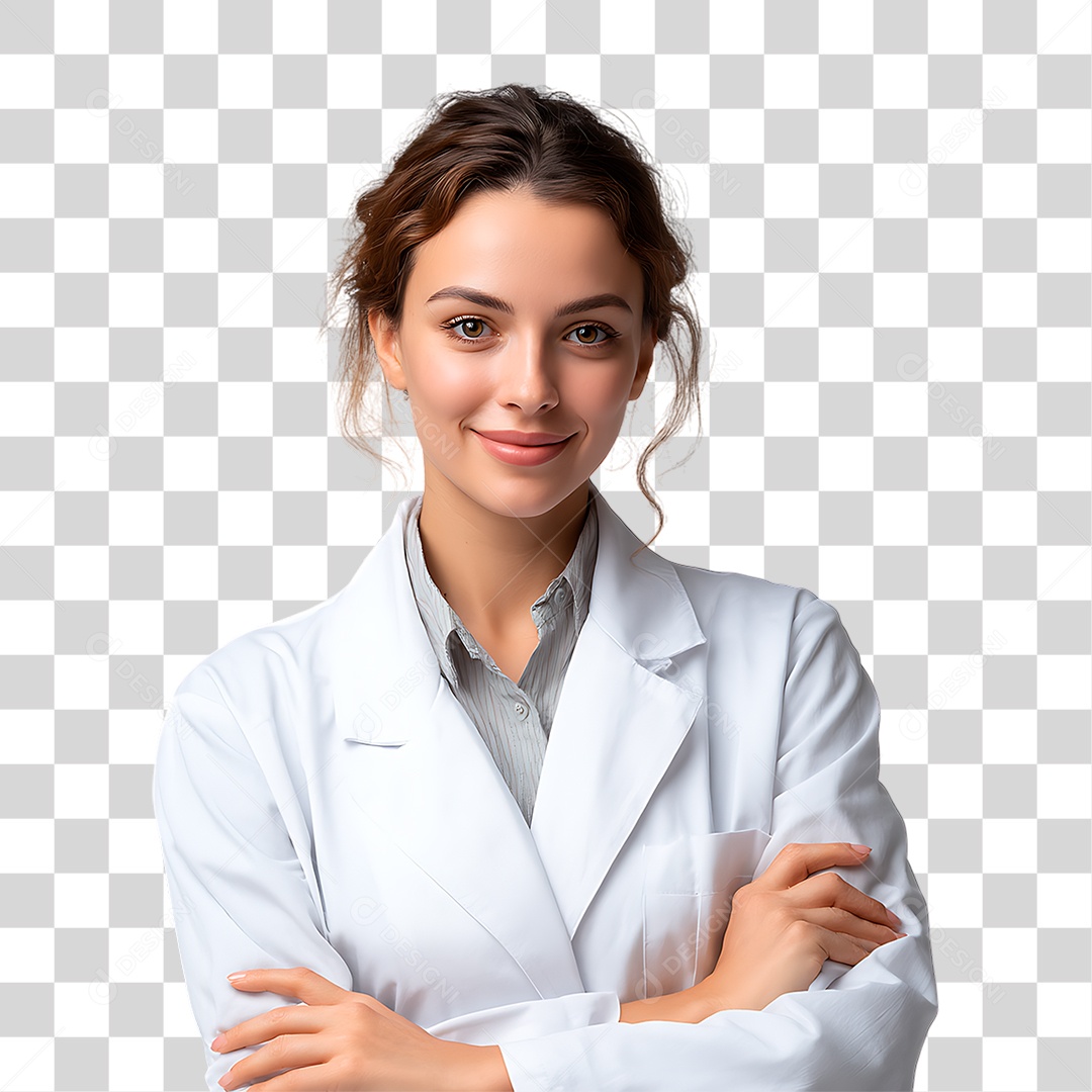 Médica de Jaleco Branco PNG Transparente