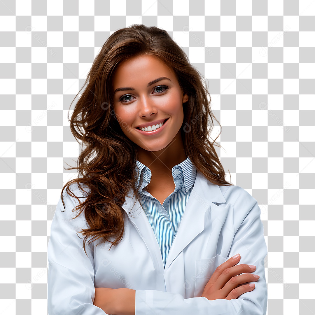 Médica de Jaleco Branco PNG Transparente