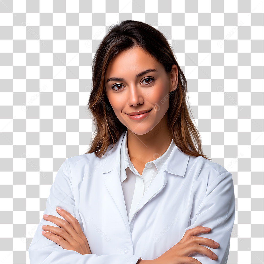 Médica de Jaleco Branco PNG Transparente