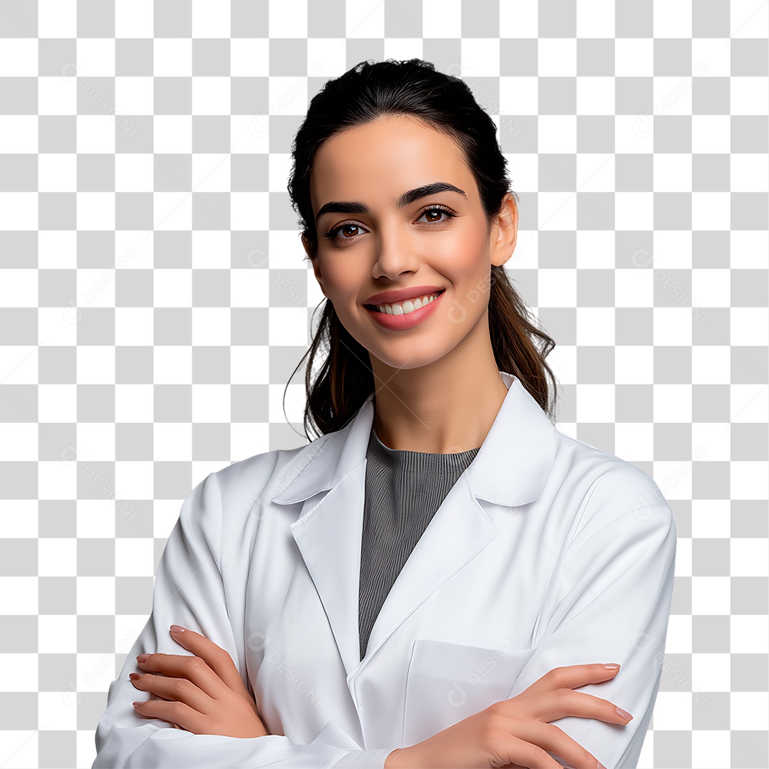 Médica de Jaleco Branco PNG Transparente