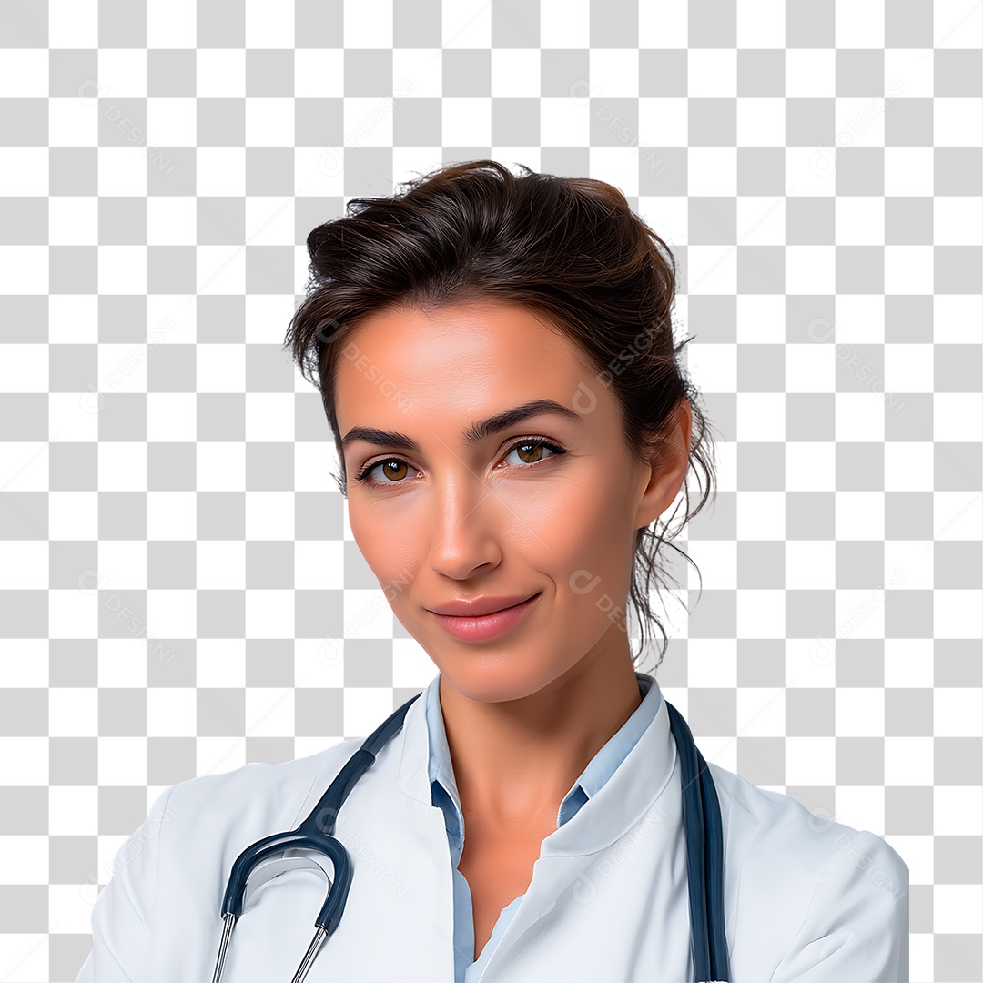 Médica de Jaleco Branco PNG Transparente