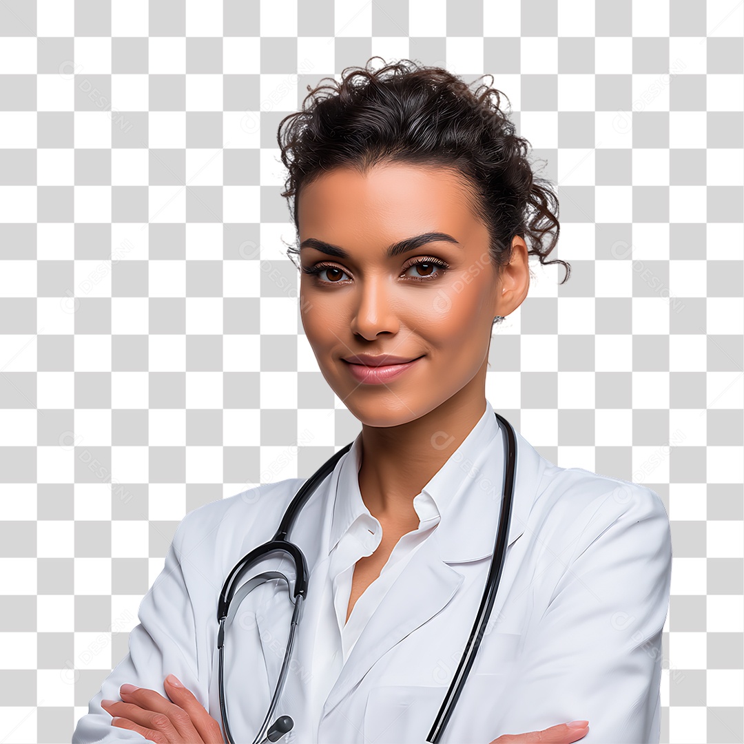 Médica de Jaleco Branco PNG Transparente