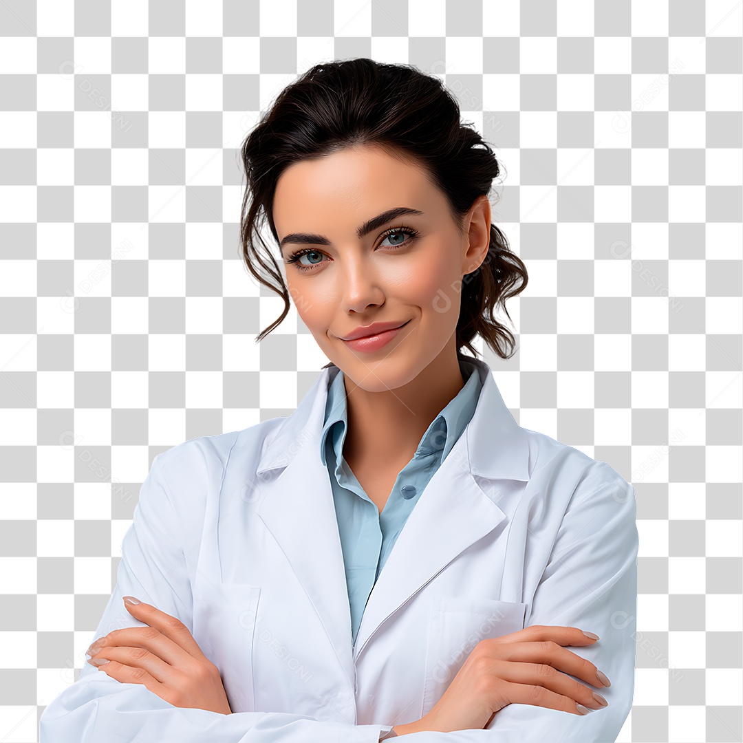 Médica de Jaleco Branco PNG Transparente