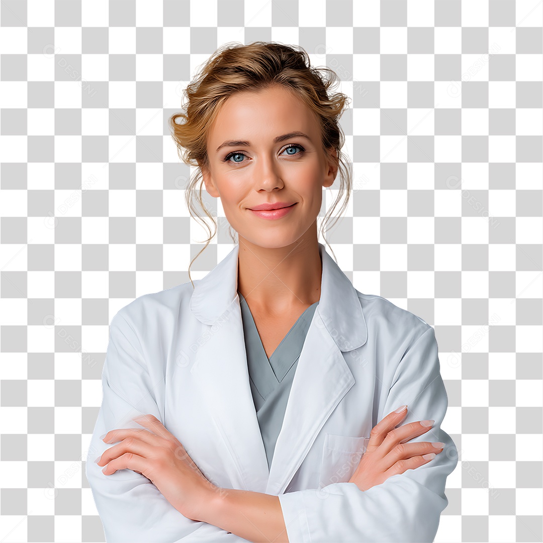 Médica de Jaleco Branco PNG Transparente