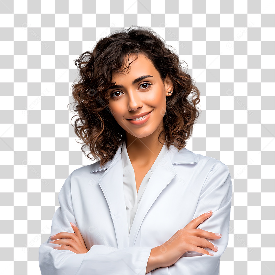 Médica de Jaleco Branco PNG Transparente