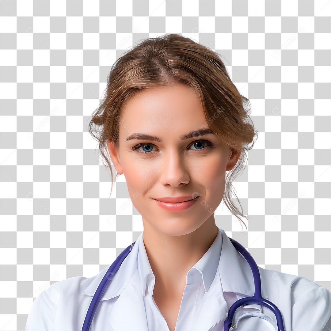 Médica de Jaleco Branco PNG Transparente