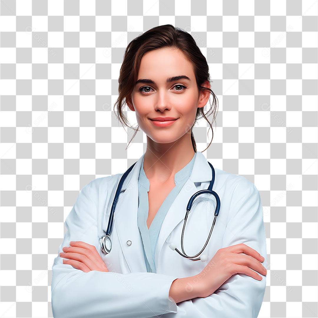 Médica de Jaleco Branco PNG Transparente