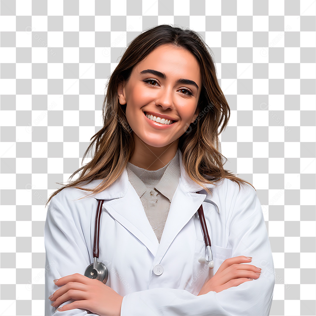 Médica de Jaleco Branco PNG Transparente