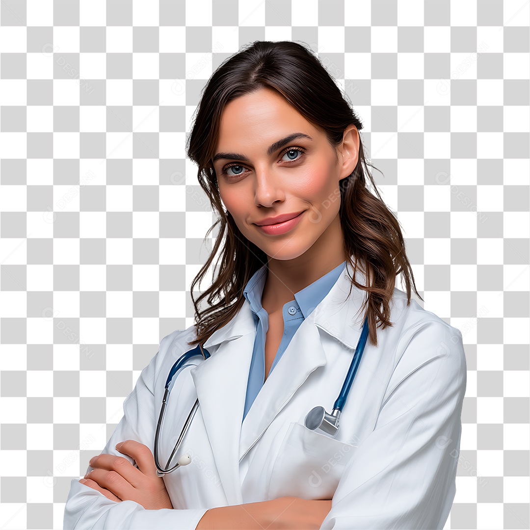 Médica de Jaleco Branco PNG Transparente