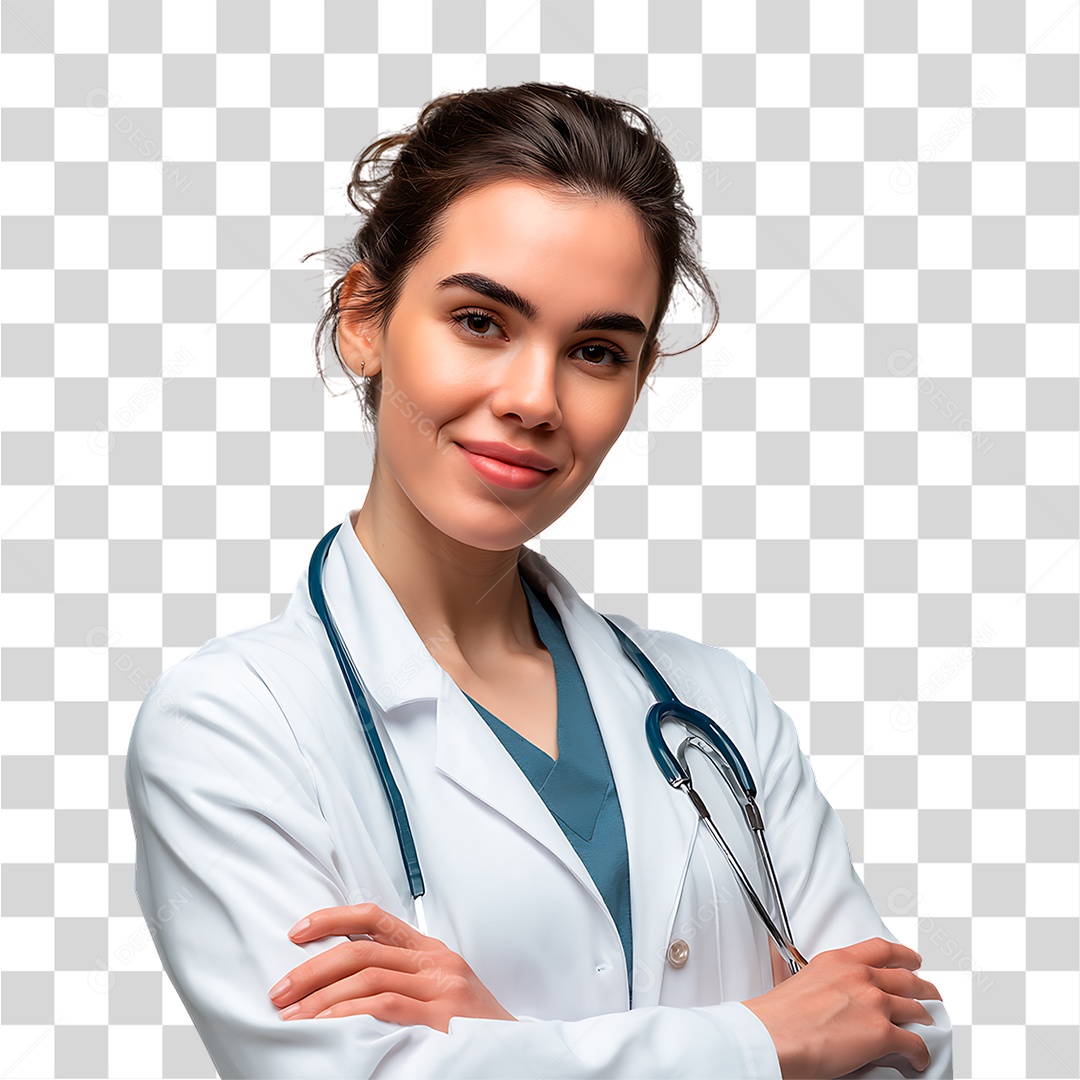 Médica de Jaleco Branco PNG Transparente