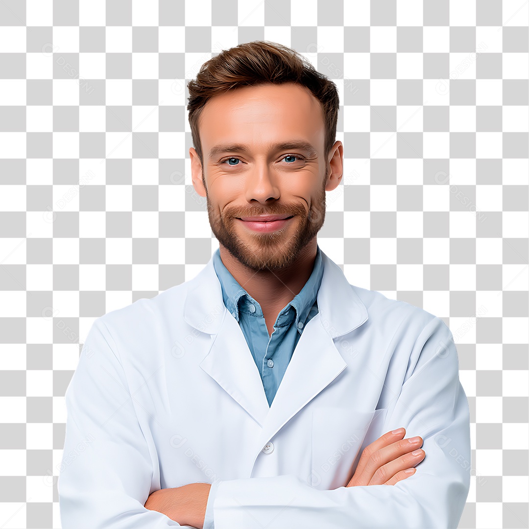Médico de Jaleco Branco PNG Transparente