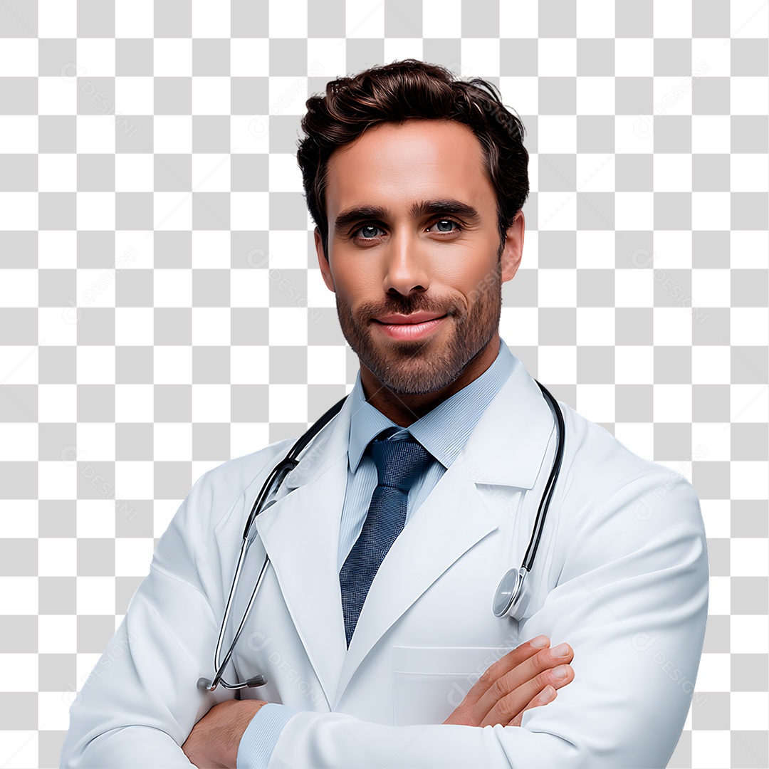 Médico de Jaleco Branco PNG Transparente